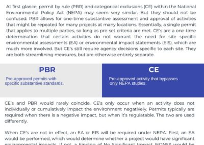 PBR VS. NEPA Categorical Exclusions